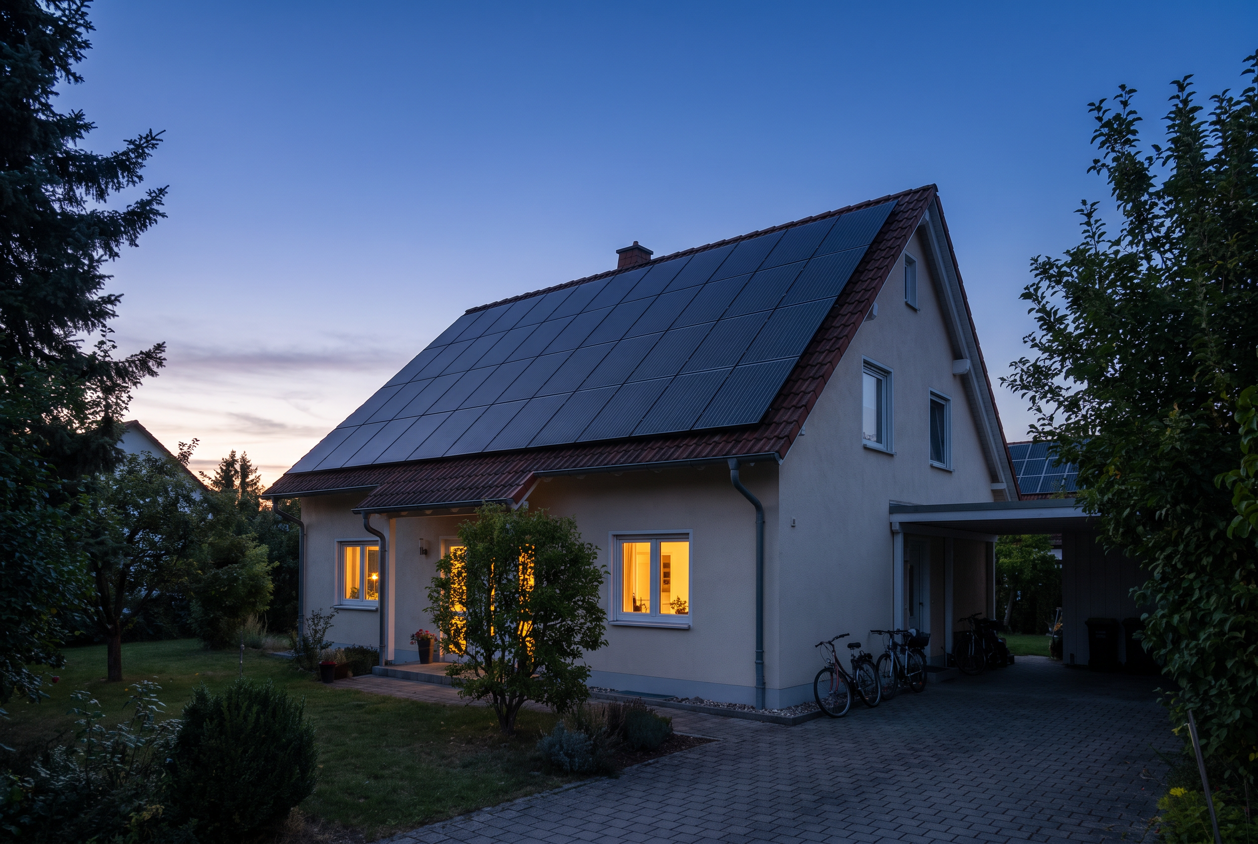 Illustrative Darstellung zum Ratgeberthema Photovoltaik-Autarkie: Kennzahl, Grenzen und Netzbezug