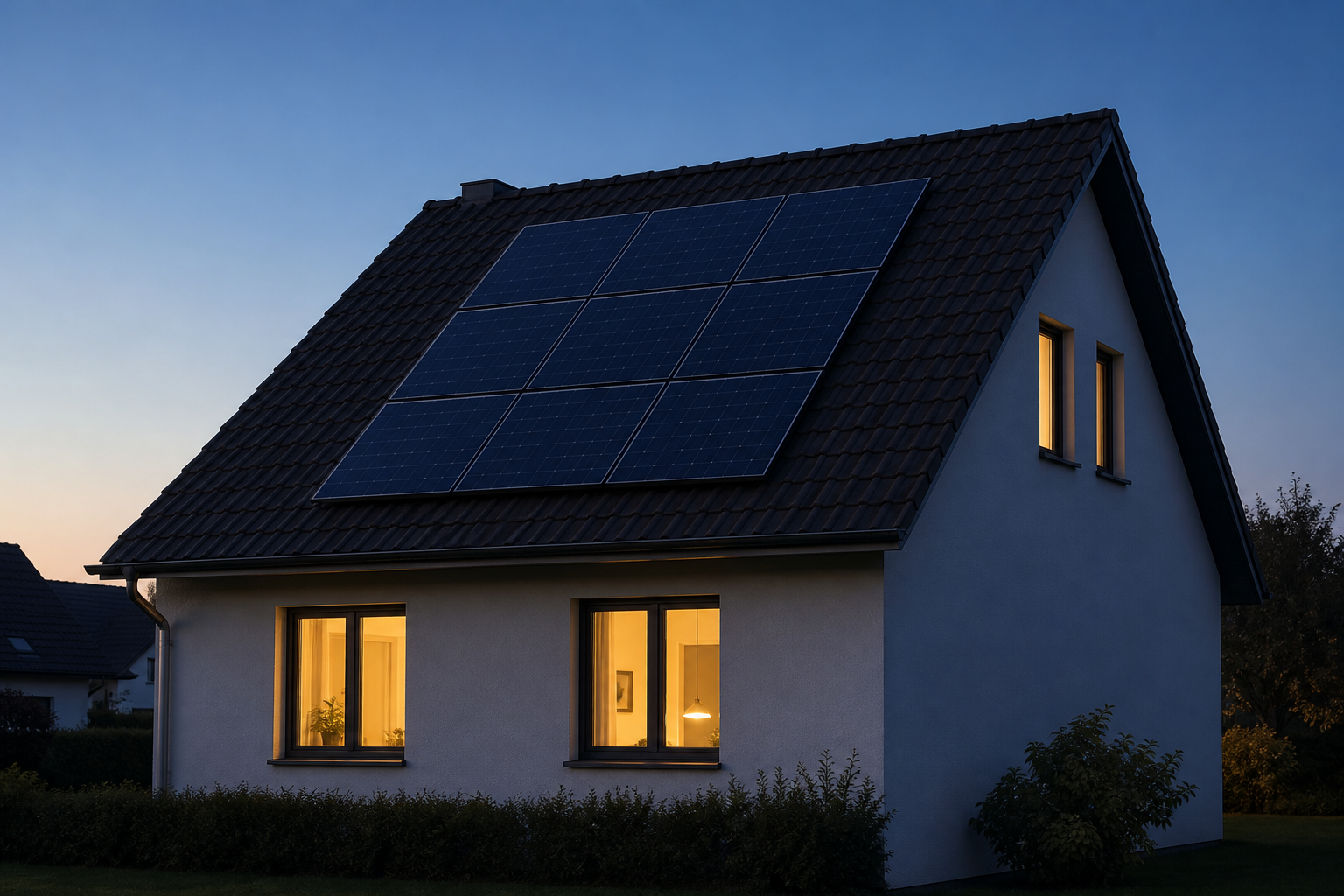 Illustrative Darstellung zum Ratgeberthema Photovoltaik mit Speicher: Größe und Zusammenspiel planen