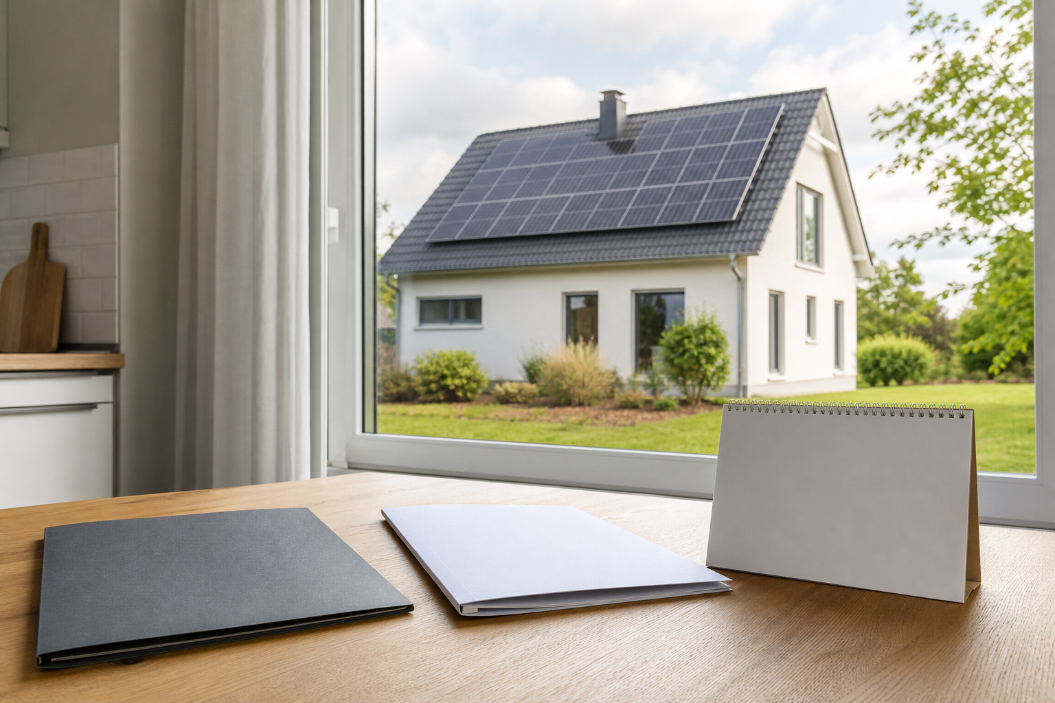 Illustrative Darstellung zum Ratgeberthema Solaranlage mieten oder kaufen: Verträge vollständig vergleichen